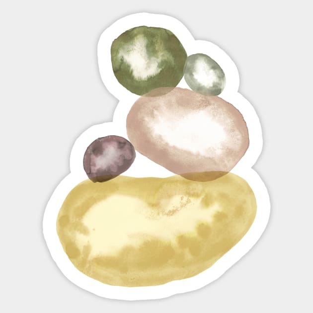 Watercolor balancing stones Sticker by WhalesWay